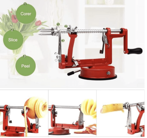 Apple Peeler, Apple Peeler Slicer Corer 3 in 1 Slinky Machine Durable Heavy Duty Die Apple Peelers With Suction base - Image 2